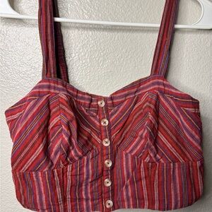 American Eagle Outfitters Multicolor Striped Crop Top